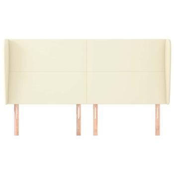 Kopfteil mit Ohren Creme 163x23x118/128 cm Kunstleder
