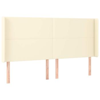 LED Kopfteil Creme 163x16x118/128 cm Kunstleder