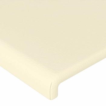 LED Kopfteil Creme 163x16x118/128 cm Kunstleder