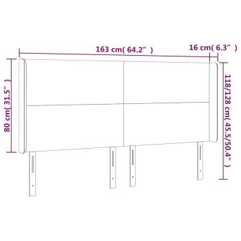LED Kopfteil Creme 163x16x118/128 cm Kunstleder