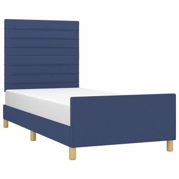 Bettgestell ohne Matratze Blau 80x200 cm Stoff