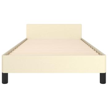 Bettgestell mit Kopfteil Creme 80x200 cm Kunstleder