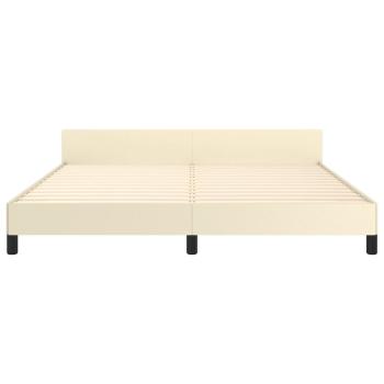 Bettgestell mit Kopfteil Creme 160x200 cm Kunstleder