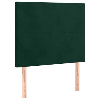Boxspringbett mit Matratze Dunkelgrün 90x190 cm Samt