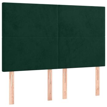 Boxspringbett mit Matratze Dunkelgrün 140x190 cm Samt