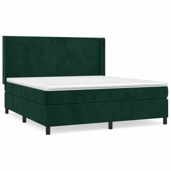 Boxspringbett mit Matratze Dunkelgrün 180x200 cm Samt