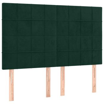 Boxspringbett mit Matratze Dunkelgrün 140x200 cm Samt