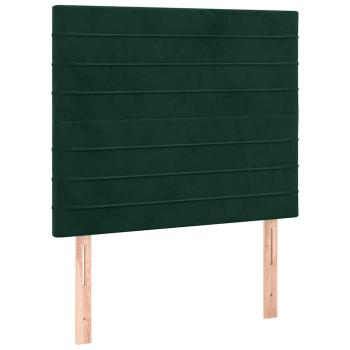 Boxspringbett mit Matratze Dunkelgrün 100x200 cm Samt