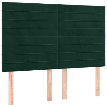 Boxspringbett mit Matratze Dunkelgrün 140x190 cm Samt