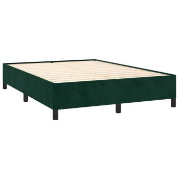 Boxspringbett mit Matratze Dunkelgrün 140x200 cm Samt