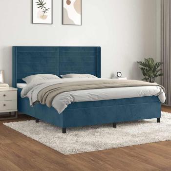 ARDEBO.de - Boxspringbett mit Matratze Dunkelblau 160x200 cm Samt