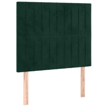 Boxspringbett mit Matratze Dunkelgrün 90x200 cm Samt