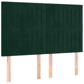 Boxspringbett mit Matratze Dunkelgrün 140x190 cm Samt