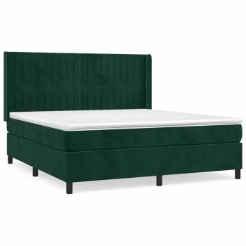 Boxspringbett mit Matratze Dunkelgrün 180x200 cm Samt