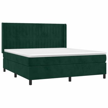Boxspringbett mit Matratze Dunkelgrün 180x200 cm Samt