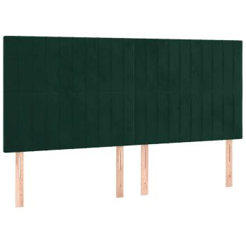 Boxspringbett mit Matratze Dunkelgrün 200x200 cm Samt