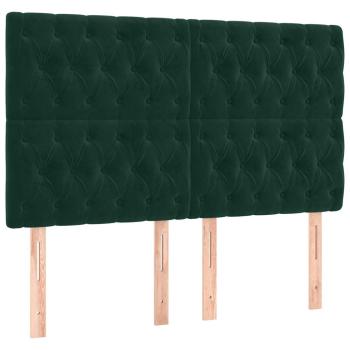 Boxspringbett mit Matratze Dunkelgrün 140x190 cm Samt