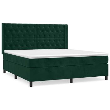 Boxspringbett mit Matratze Dunkelgrün 160x200 cm Samt