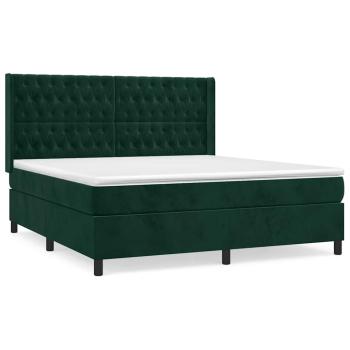 Boxspringbett mit Matratze Dunkelgrün 180x200 cm Samt