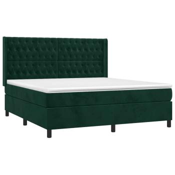 Boxspringbett mit Matratze Dunkelgrün 180x200 cm Samt