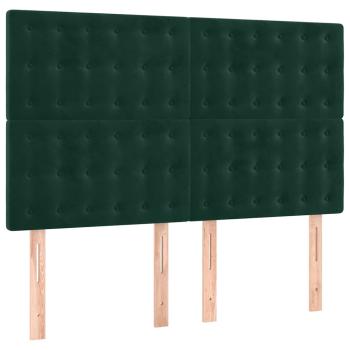Boxspringbett mit Matratze Dunkelgrün 140x200 cm Samt