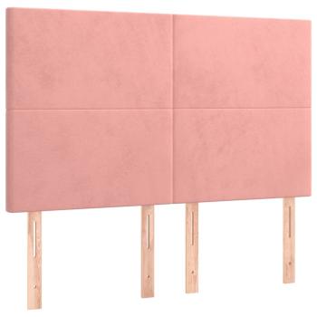 Boxspringbett mit Matratze Rosa 140x200 cm Samt