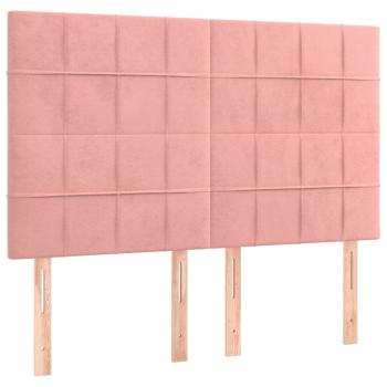 Boxspringbett mit Matratze Rosa 140x200 cm Samt