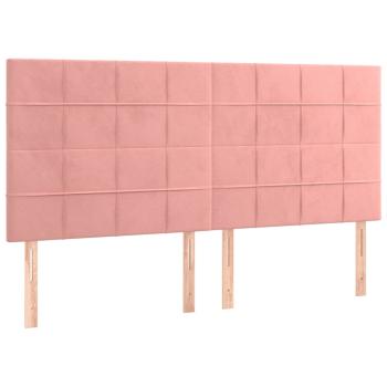 Boxspringbett mit Matratze Rosa 180x200 cm Samt