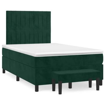 Boxspringbett mit Matratze Dunkelgrün 120x200 cm Samt