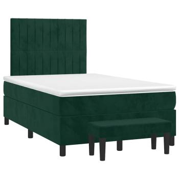 Boxspringbett mit Matratze Dunkelgrün 120x200 cm Samt
