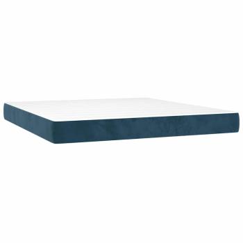 Boxspringbett mit Matratze Dunkelblau 160x200 cm Samt