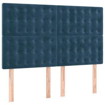 Boxspringbett mit Matratze Dunkelblau 140x200 cm Samt