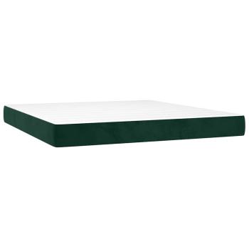 Boxspringbett mit Matratze & LED Dunkelgrün 180x200 cm Samt