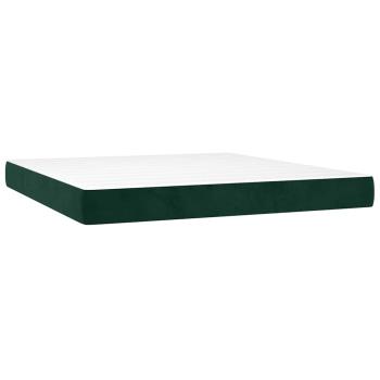 Boxspringbett mit Matratze & LED Dunkelgrün 160x200 cm Samt