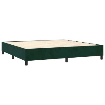 Boxspringbett mit Matratze & LED Dunkelgrün 200x200 cm Samt
