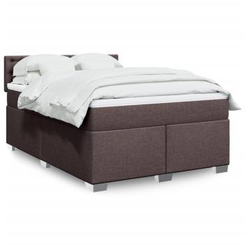 ARDEBO.de - Boxspringbett mit Matratze Dunkelbraun 160x200 cm Stoff
