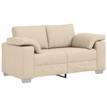 Sofa 2 pcs Creme 219 x 80 x 82 cm Stoff
