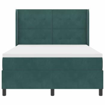 Boxspringbett mit Matratze Dunkelgrün 140 x 190 cm Samt