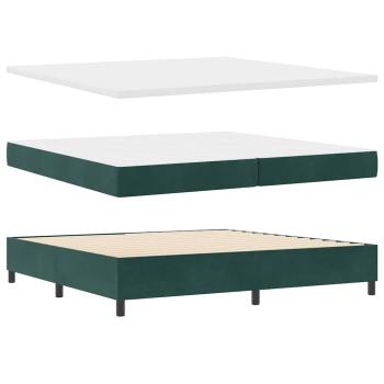 Boxspringbett mit Kopfteil Dunkelgrün 200 x 200 cm Samt