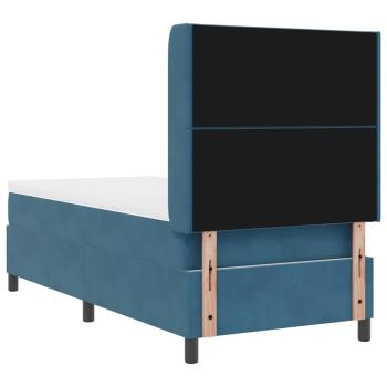 Boxspringbett mit Matratze mit Kopfteil Blau 90 x 200 cm Samt