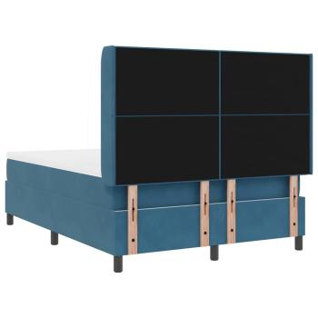 Boxspringbett mit Matratze mit LED Blau 160 x 200 cm Samt