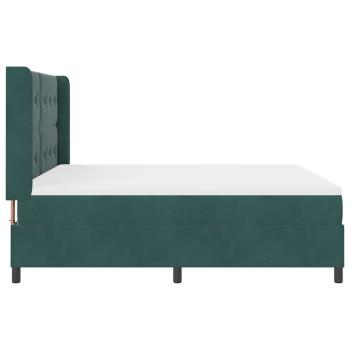 Boxspringbett mit Matratze mit LED Dunkelgrün 180 x 200 cm Samt