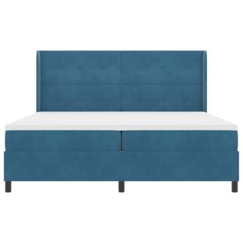 Boxspringbett mit Matratze mit LED Blau 200 x 200 cm Samt
