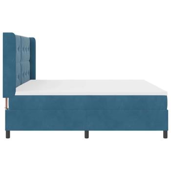 Boxspringbett mit Matratze mit LED Blau 200 x 200 cm Samt