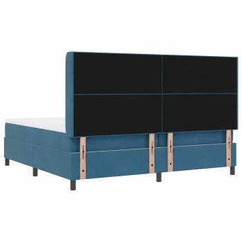 Boxspringbett mit Matratze mit LED Blau 200 x 200 cm Samt