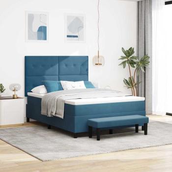 ARDEBO.de - Boxspringbett mit Kopfteil Dunkelblau 190 x 140 cm Samt