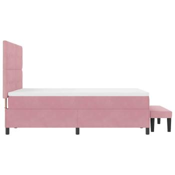 Boxspringbett mit Kissen mit Kopfteil Rosa 200 x 140 cm Samt