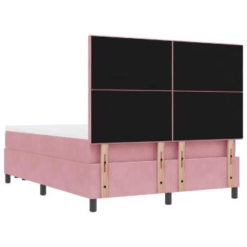 Boxspringbett mit Kissen mit Kopfteil Rosa 200 x 140 cm Samt
