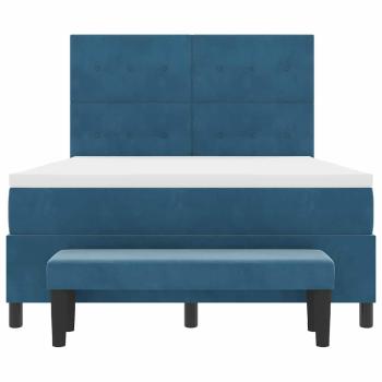Boxspringbett mit Kopfteil Dunkelblau 200 x 160 cm Samt