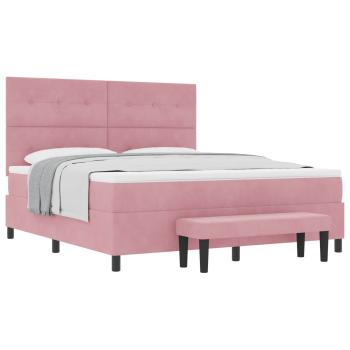Boxspringbett mit Kopfteil Rosa 200 x 180 cm Samt